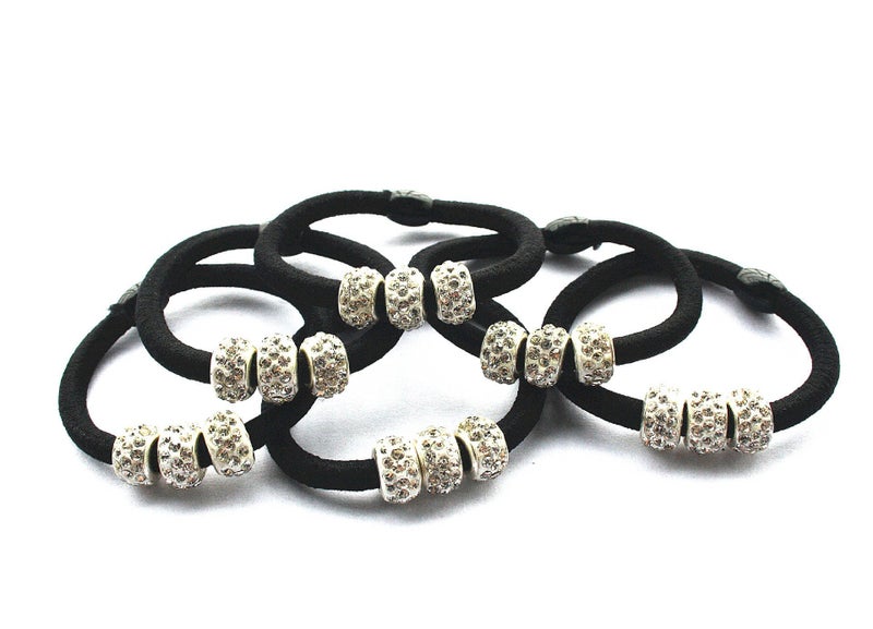 Ruihfas 10Pcs Lady Girls Shiny Rhinestone Rubber Band Hair Rings Korean Hair Accessories Hair Ropes Ponytail Holder - Image 2